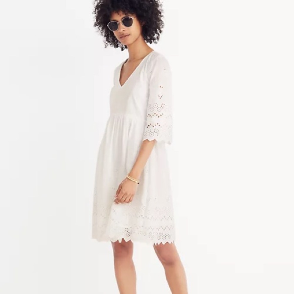 NWT Madewell White eyelet Dress Size 10